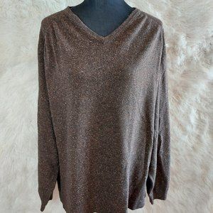 Tommy Bahama Women's Brown Merino Wool and Silk Blend Sweater Size: XL